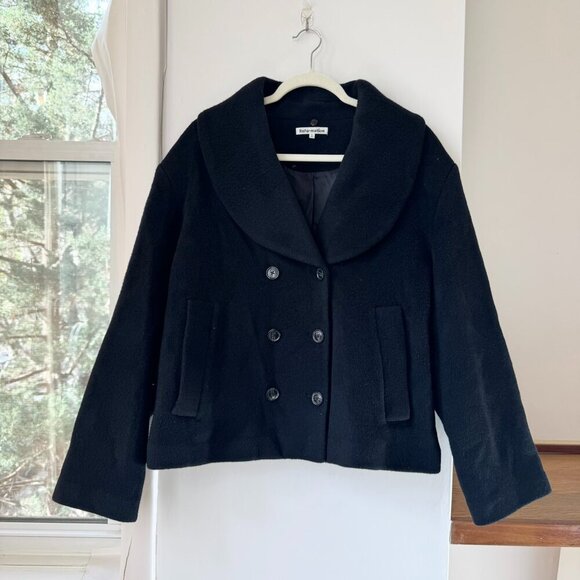 Reformation Scarlet Wool Blend Short Jacket Black XL